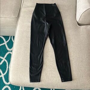 90 Degrees Sleek Black High-Waisted Faux Leather Leggings
